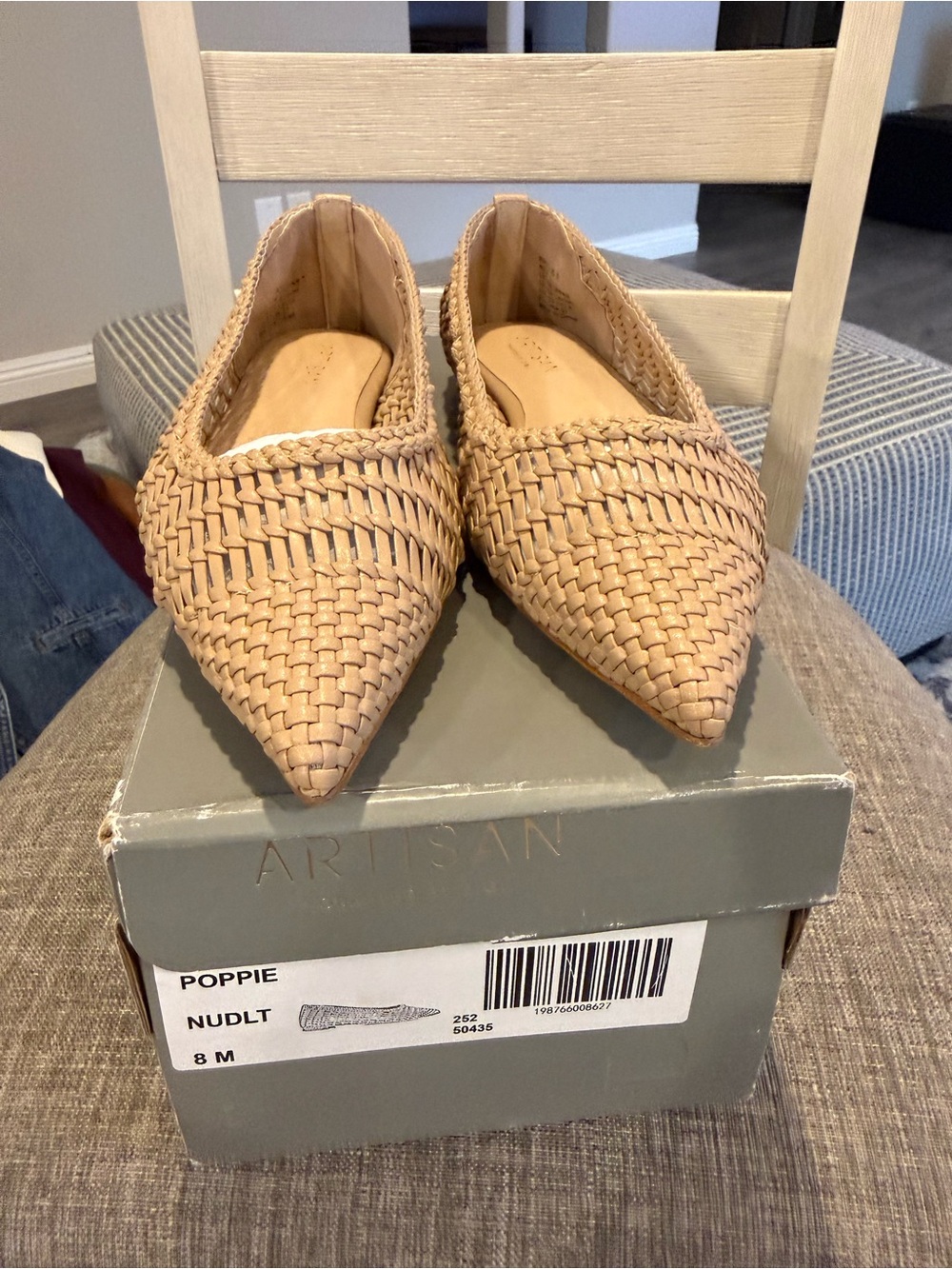 Artisan Nude Woven Pointed-Toe Flats